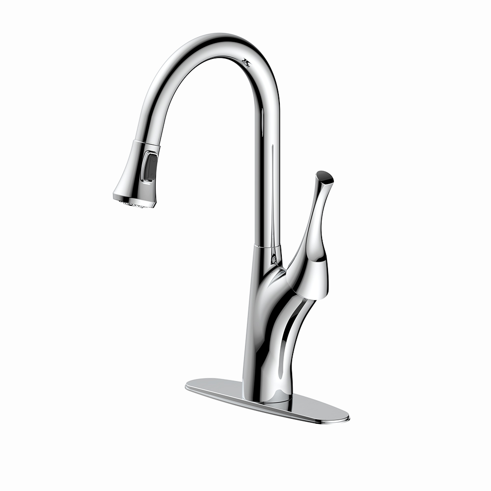 What is a Brushed Gold Pull-Out Kitchen Tap with Hose?